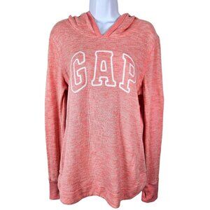 Gap Womens Size Medium Coral Heathered Hoodie Sweatshirt Casual Soft Cozy Warm